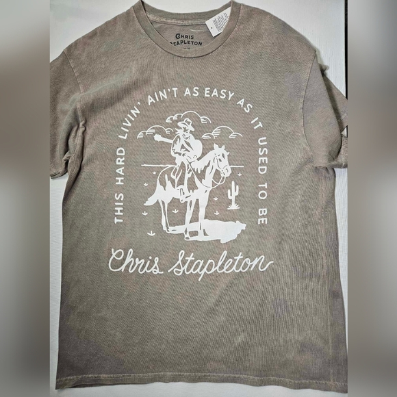 Chris Stapleton Mens Large Graphic T-Shirt‎ Distressed Soft Faded Cotton Tee NEW - Picture 1 of 9